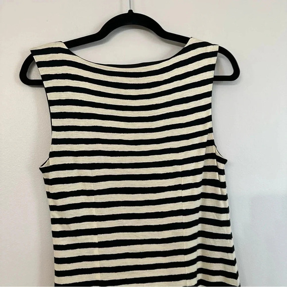 Ann Taylor Loft Women’s Sleeveless Black & Off White Stripe Dress Size M GUC - Picture 7 of 8